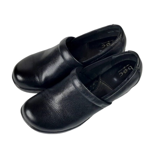 BOC Born Concept Shoes Womens Size 10M Black Leather Pebbled Clogs Mules C80803 - Picture 11 of 14